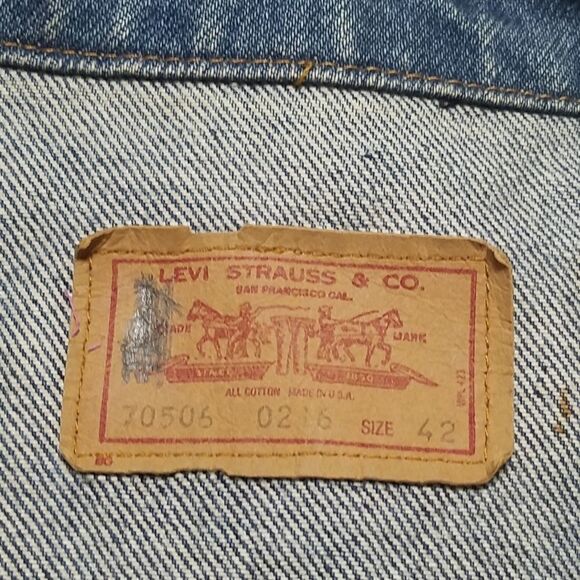 VINTAGE Levi's 506 Mid Wash Denim Trucker Jacket L - Picture 13 of 15